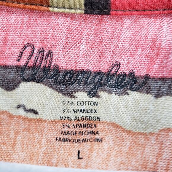 Wrangler Women's Cotton Blend Beaded Striped Long Top Size Large - Picture 8 of 12